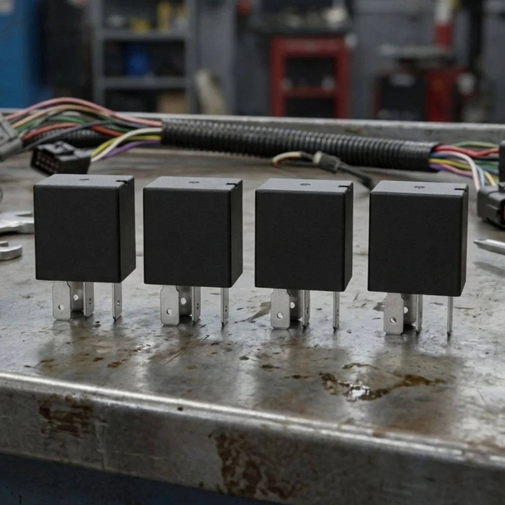 4 Pin Relay 12V 30A Relay Automotive Circuits Compact Size Material Electrical Insulation High Amperage Load 4