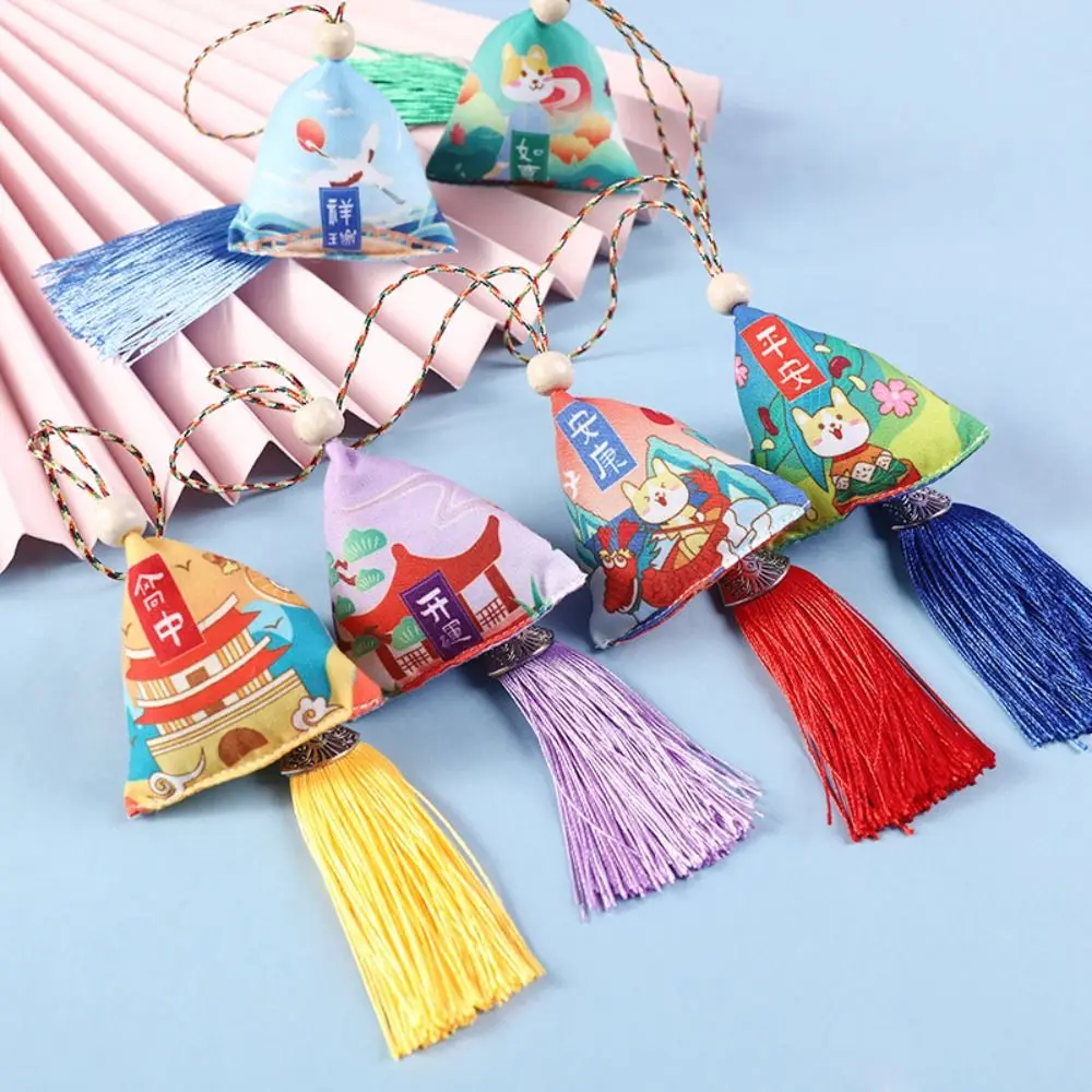 

Chinese Style Dragon Boat Festival Sachet Triangle Tassel Pendant Embroidered Sachet Pendant Cute Perfume Bag Kids' Gifts