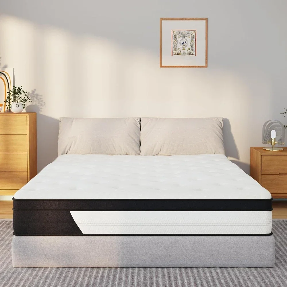 Mattresses 12 Inch, Memory Foam Pocket Springs Mattress with Motion Isolation and Pressure Relieving, Mattresses