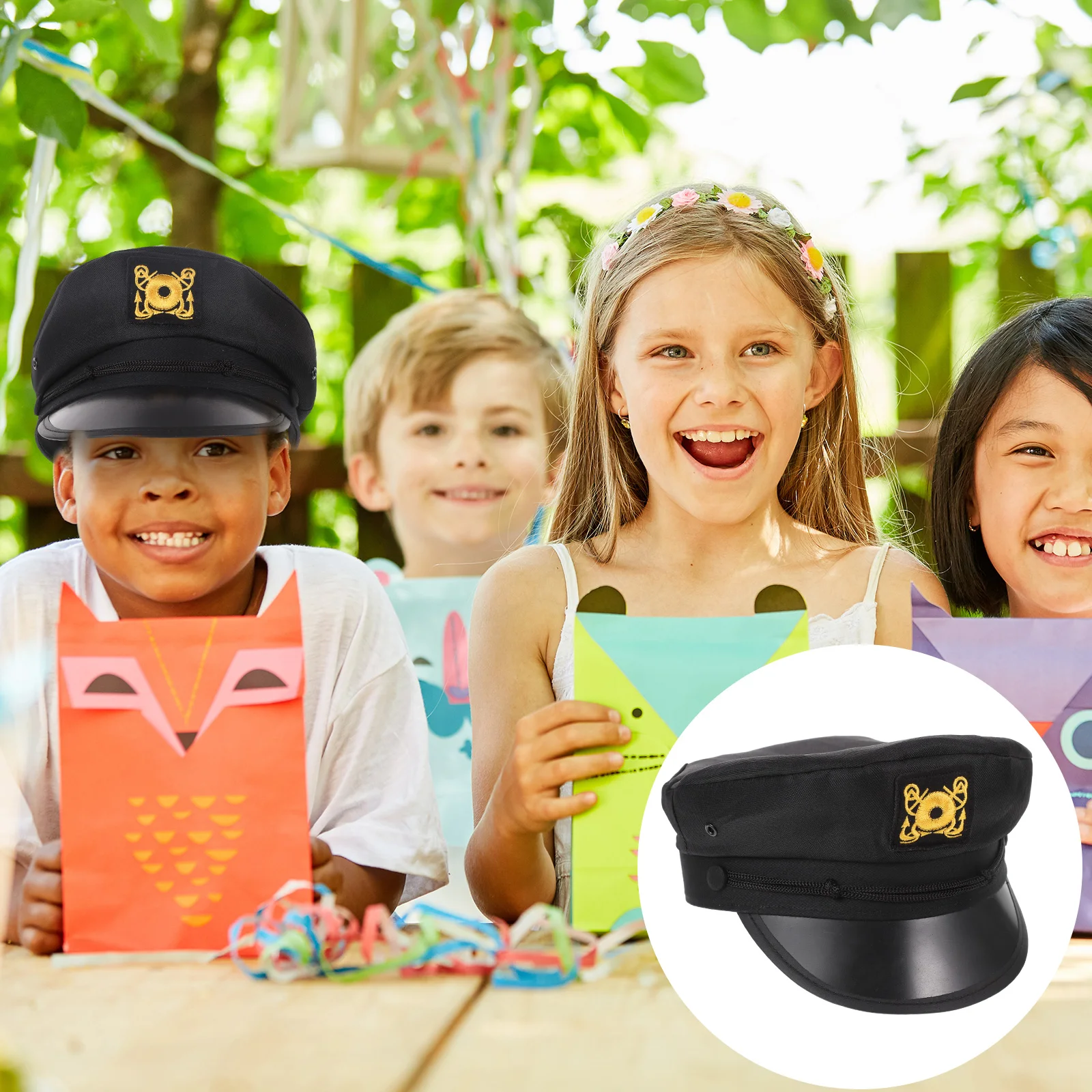 

Unisex Captain Hat Black Polyester Material Sun Hat for Outdoor Use Spring Autumn Warmth Uv Protection Fishing Camping Sailing