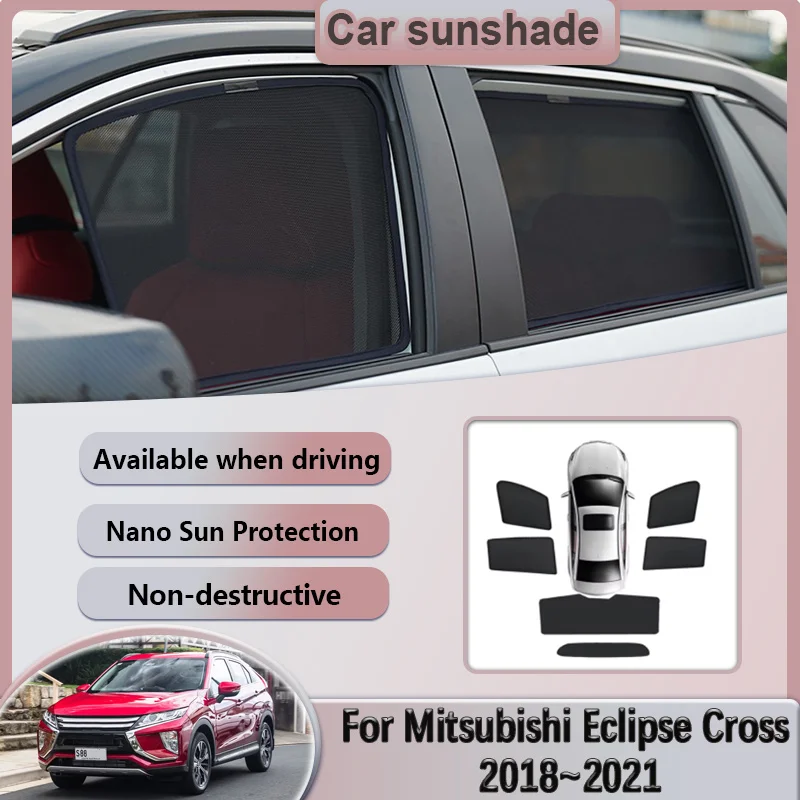 

Автомобильный сетчатый солнцезащитный козырек для Mitsubishi Eclipse Cross, аксессуары 2018 2019 2020 2021, магнитный солнцезащитный козырек, оконные солнцезащитные козырьки, автомобильное покрытие