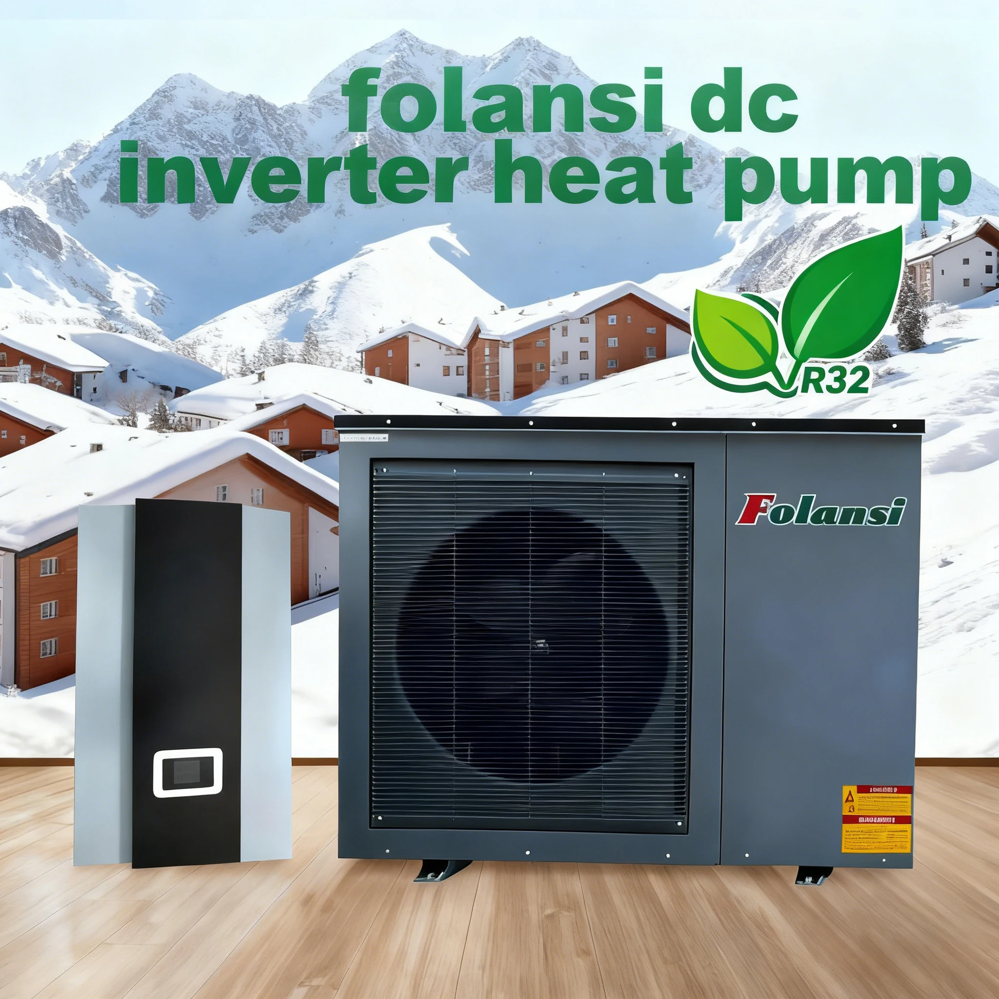 Bomba de calor dividida con inversor de CC de 11kw, calefacción y refrigeración de agua caliente, 240V, controlada por WIFI