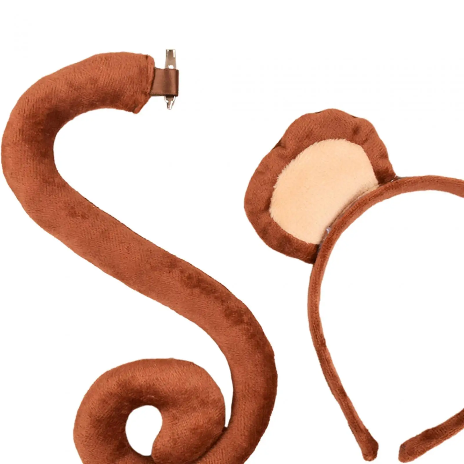 Set di orecchie e coda di scimmia Accessori per costumi a coda lunga Ragazze Ragazzi Capelli di scimmia