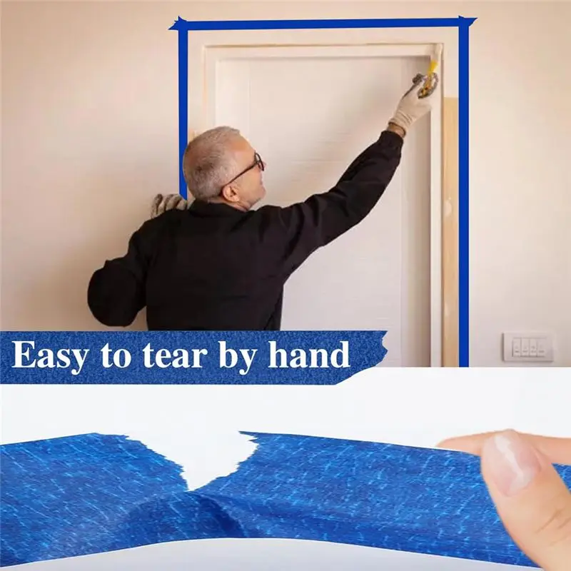 AEE8-Painters Tape 1 Inch Wide, 4-Pack Blue Tape For General-Purpose Use, 1 Inch X 55 Yards X 4 Rolls, 220 Yards In Total
