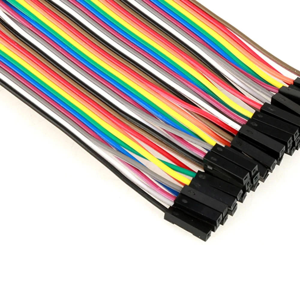 5 PCS 40 Pin Female to Female Jumper Wires Set Colorful 10cm Ribbon Cable AWG 24 Copper Breadboard Jumper Wires for Raspberry PI