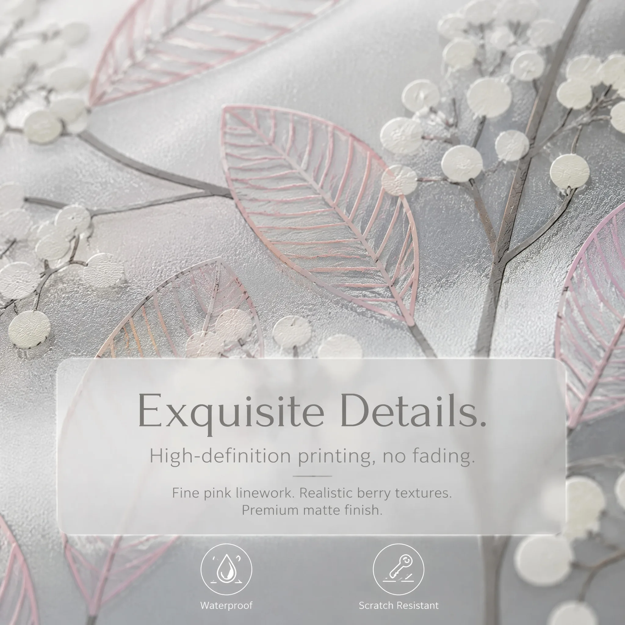 Grey Berry Leaf Gradient Frost - Window Insulation Film recension och pris