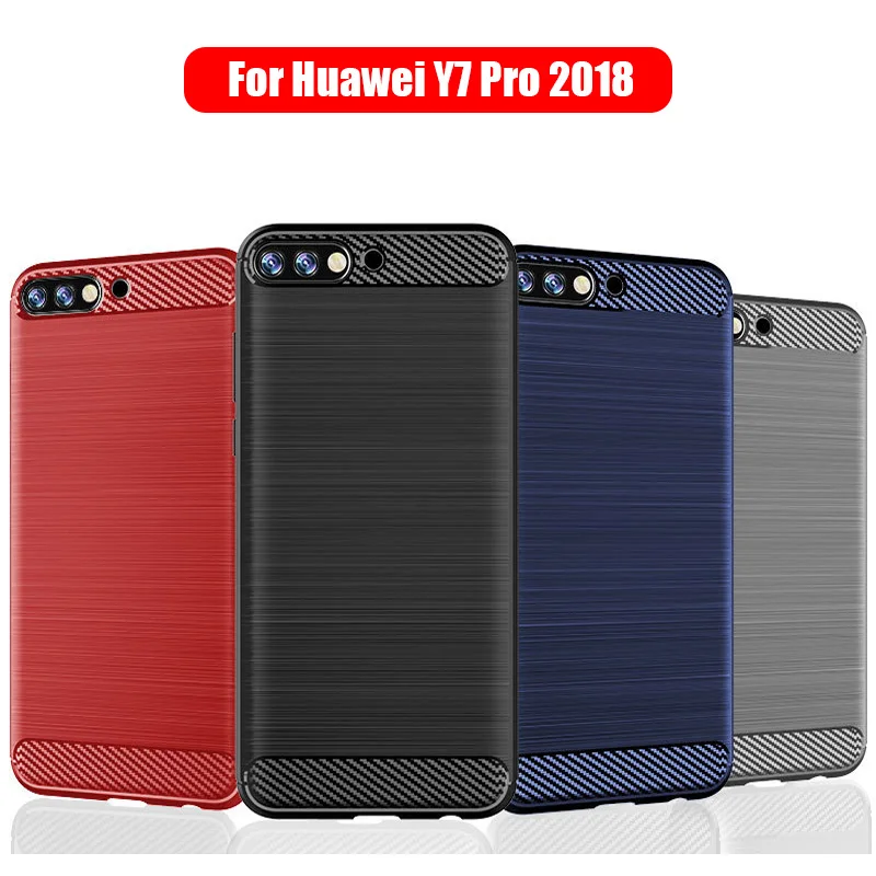 

For Huawei Y7 Pro 2018 Case, TPU Silicone Soft Case for Huawei Y7 Pro 2018 Black Blue Red