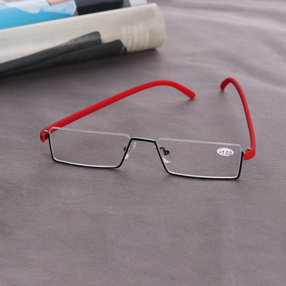 Women Reading Glasses Retro Blue Light Presbyopic Eyeglasses Men TR90 Half Frame Eye Glasses with Box +1.0 +1.5 +2.0 +2.5 ~ +4.0