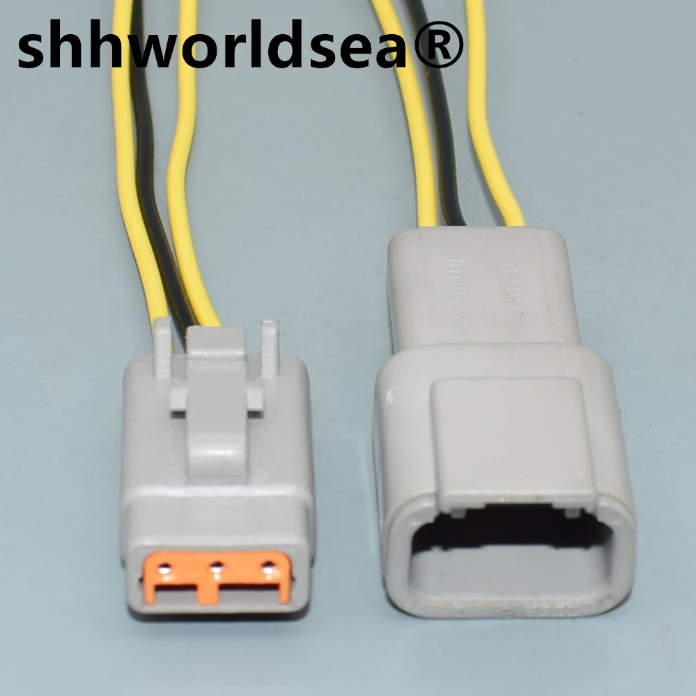 

shhworldsea 3 Pin Auto DTM Wire Connector Waterproof Female Male Grey Socket Plug DTM06-3S ATM06-3S DTM04-3P ATM04-3P