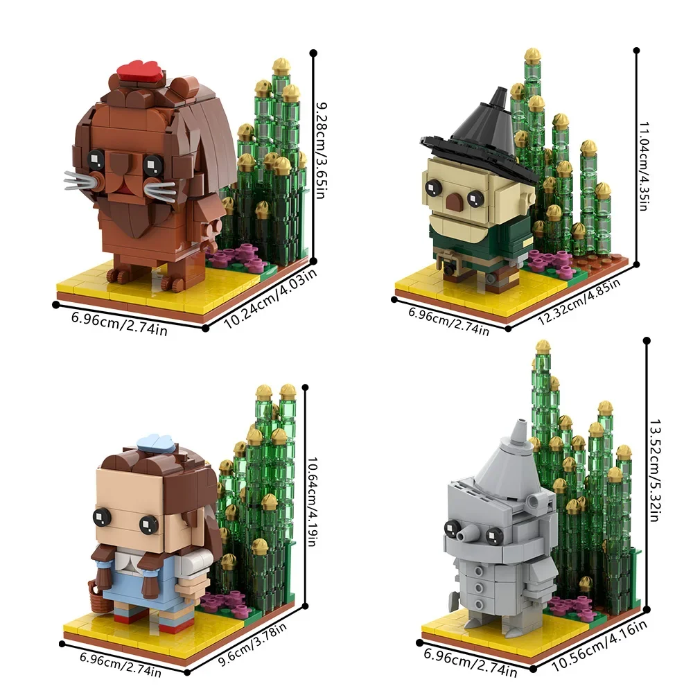 Moc cowardlyeds leão brickheadzs blocos de construção modelo engraçado filme orothy gale estanho homem tijolos espantalho brinquedo para crianças presente