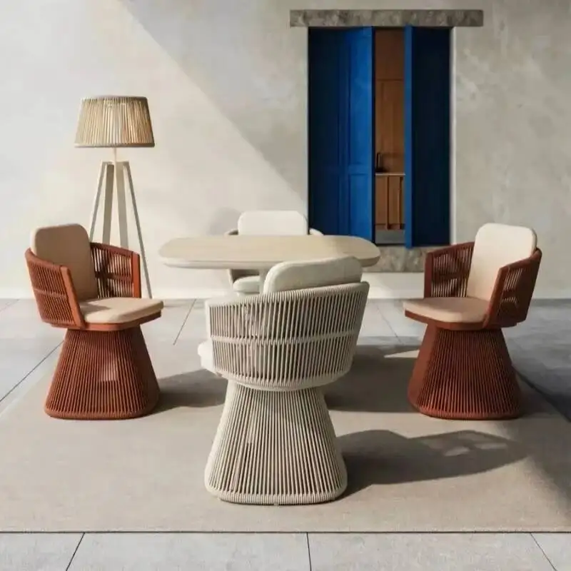 

Современные уличные садовые кресла для двора, роскошные комфортабельные вращающиеся одноместные кресла для виллы, отеля, балкона, террасы