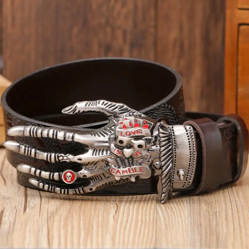 

Gothic Harajuku Girls Women's men Full rivet belt Lady punk rivets skull love kills belt skull hand hip hop Waist band Gift