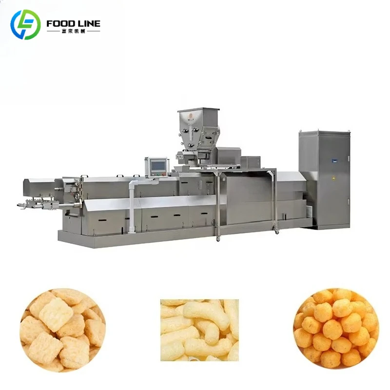 Customized High Speed Puffed Food Production Line Automatic Snack Food Extruder for Mass Production
