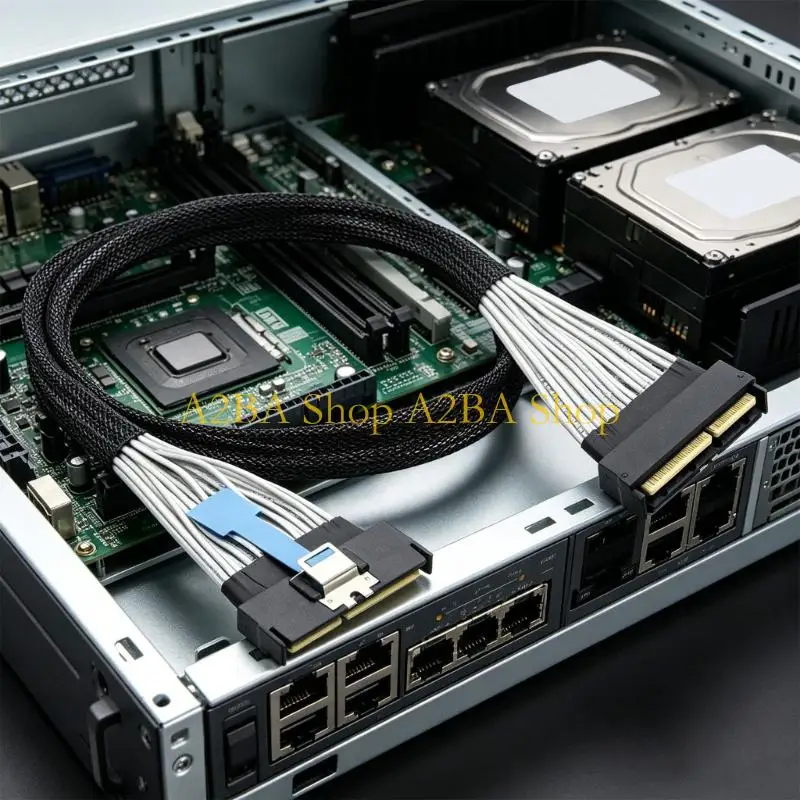 A2BA 124Pin PCIe 5.0 Male to Male Data Cable 16 Channel Standard Fast Speed Data