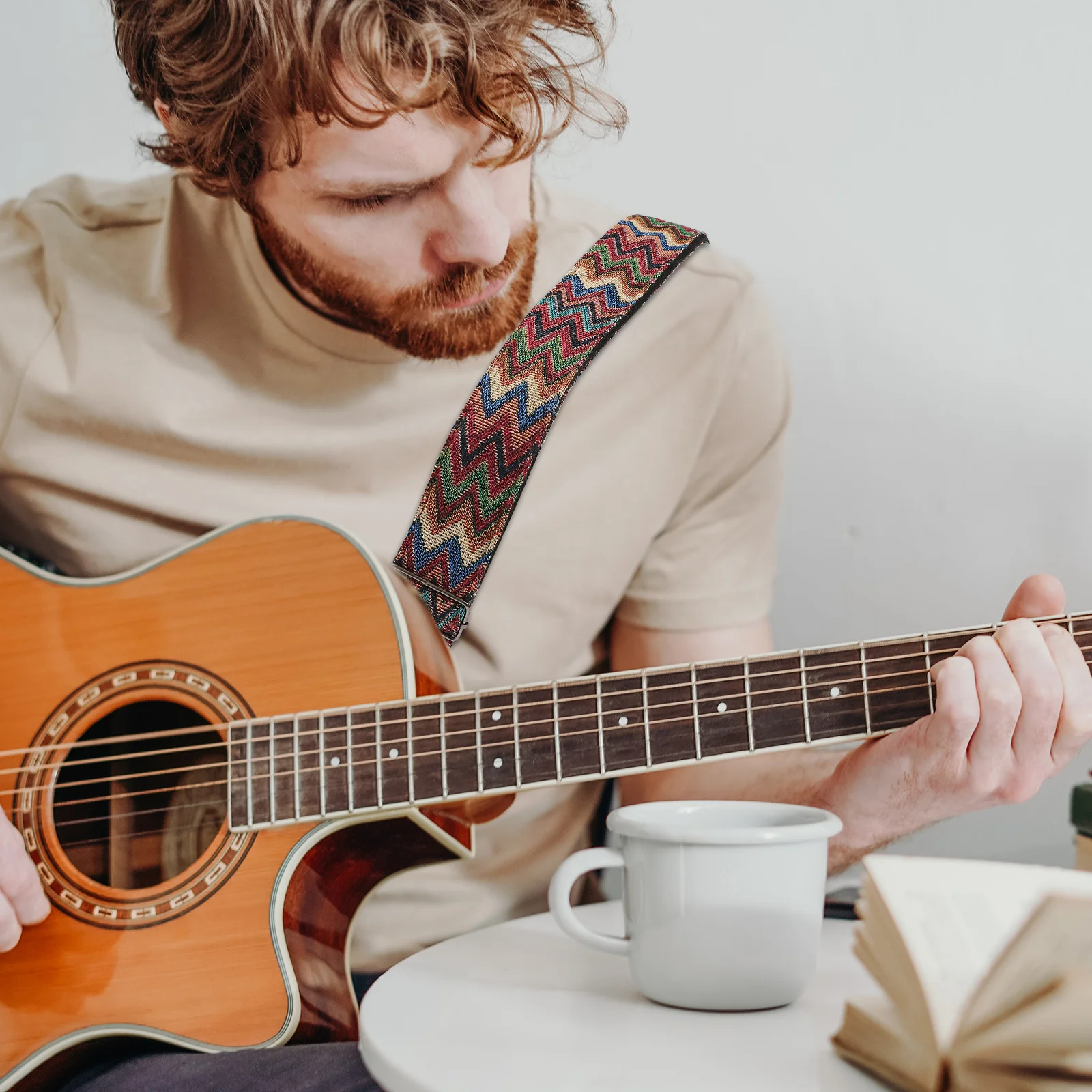 

1Pcs Flexible Adjustable Guitar Strap Portable Ukulele Bass Acoustic Instrument Belt Durable Premium Shoulder Belt