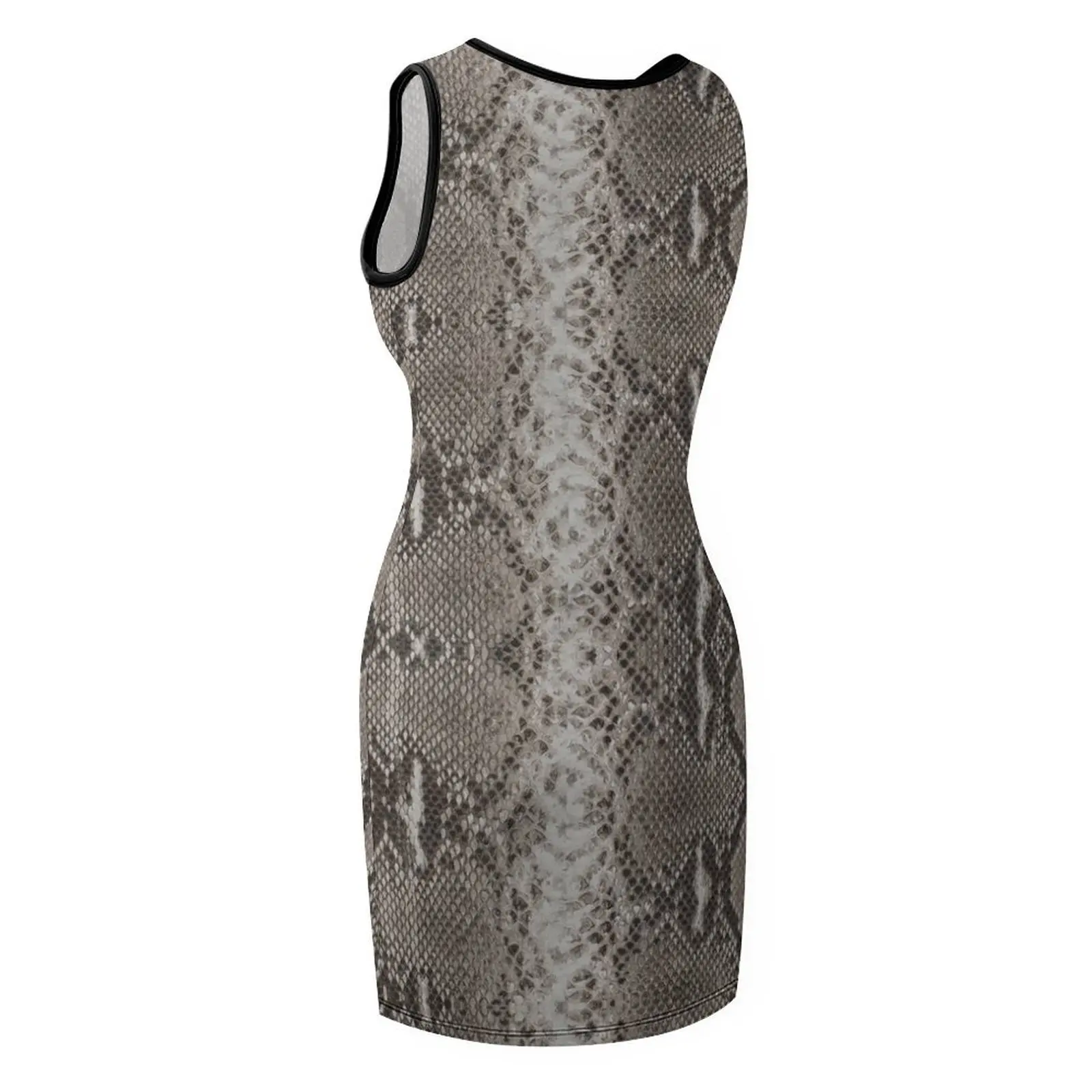 فستان صيفي بدون أكمام من جلد الثعبان بيثون ملابس نسائية فساتين حفلات صيفية فستان نسائي صيفي 2025 #5