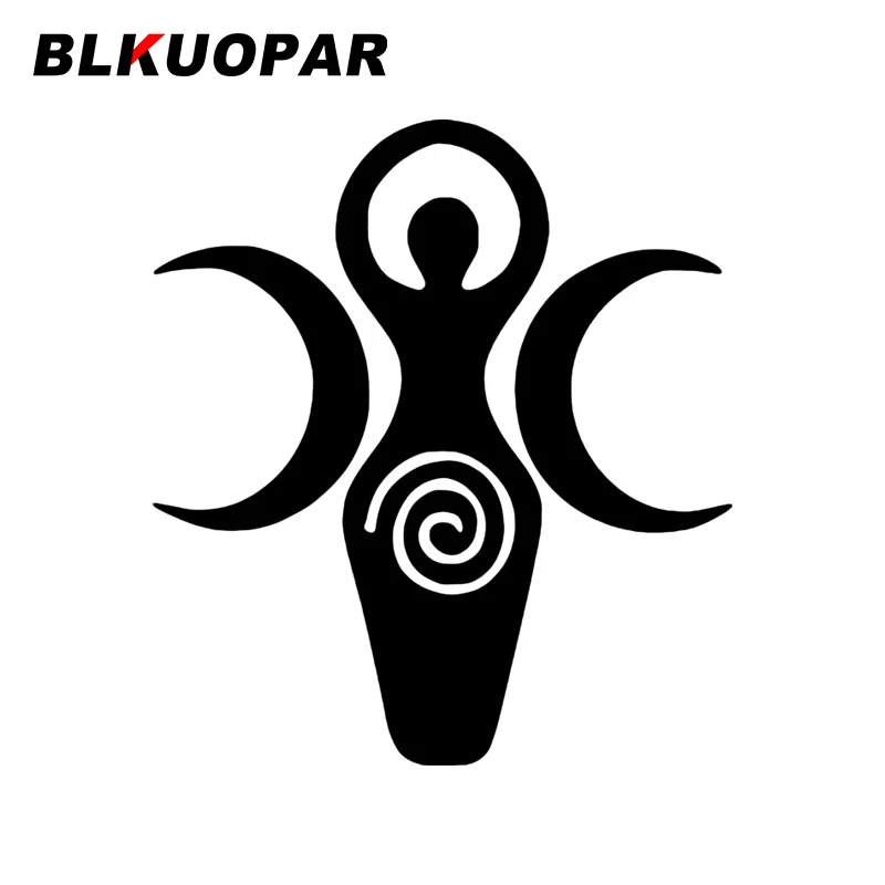 BLKUOPAR Triple Moon Goddess Symbol Car Stickers Pagan Decals Occlusion Scratch Die Cut Air Conditioner Surfboard Door Protector