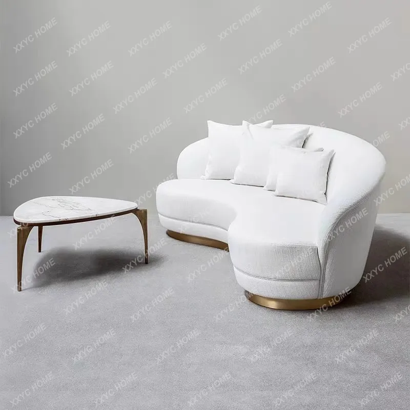 Simple clubhouse reception creative special-shaped light luxury beauty salon clothing store curved sofa