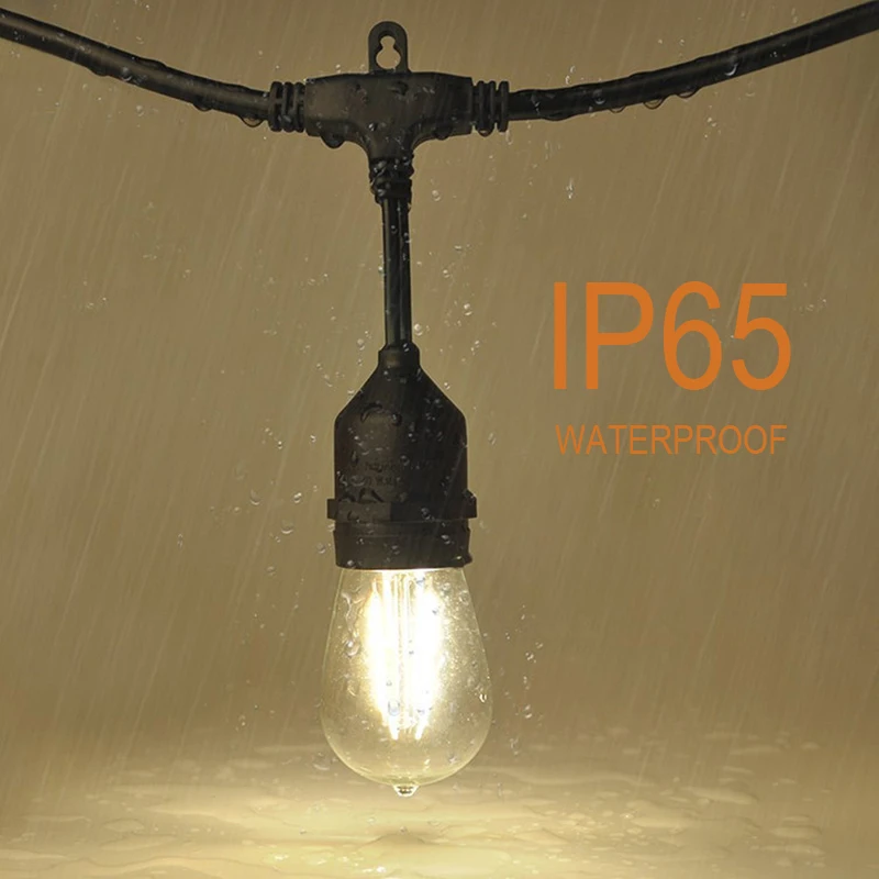 E27 LED S14 Vintage Edison Light Bulbs 3-5V 24V 110V 220V Shatterproof Waterproof 2700K Warm White Outdoor String Light Bulbs