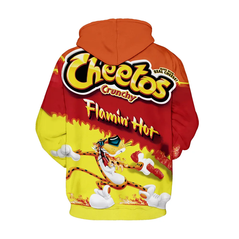 Cheetos Flamin Hot Takis 3D Print Hoodie Spring Autumn Men Women Clothes Harajuku Hooded Sweatshirt Tracksuit Oversized Pullover