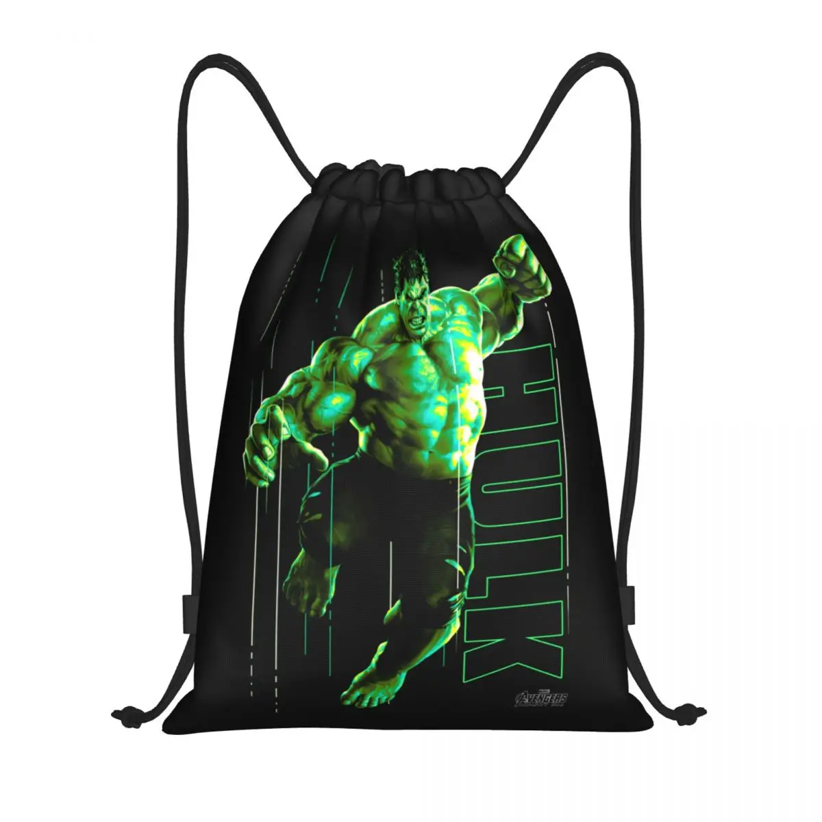 Custom Marvel Hulk The Incredible Glow Drawstring Bag Women Men Lightweight Sports Gym Storage Backpack