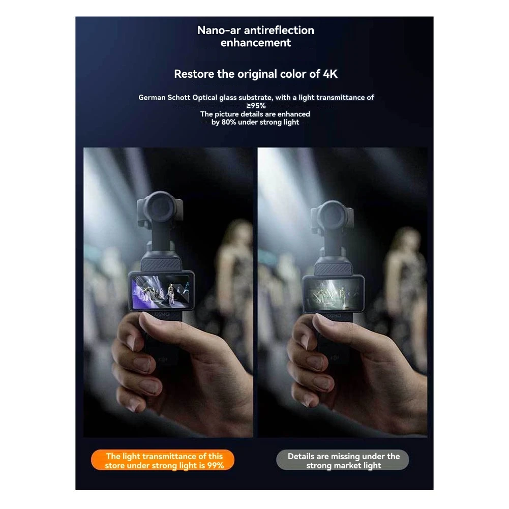 9H Tempered Glass Screen Protector Kit for Pocket 3 Dust-Free High Durability Film for Pocket 3 Camera Accessories