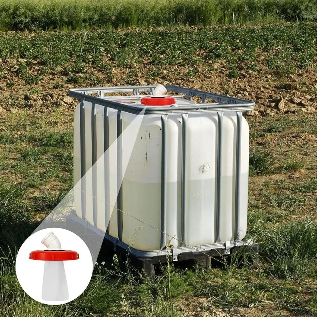 Multi-use Gear IBC Lid Filter, 45° IBC Lid Filter, 245 mm Tank Cap Water Filter Nylon Rainwater Filter Washable with Lid