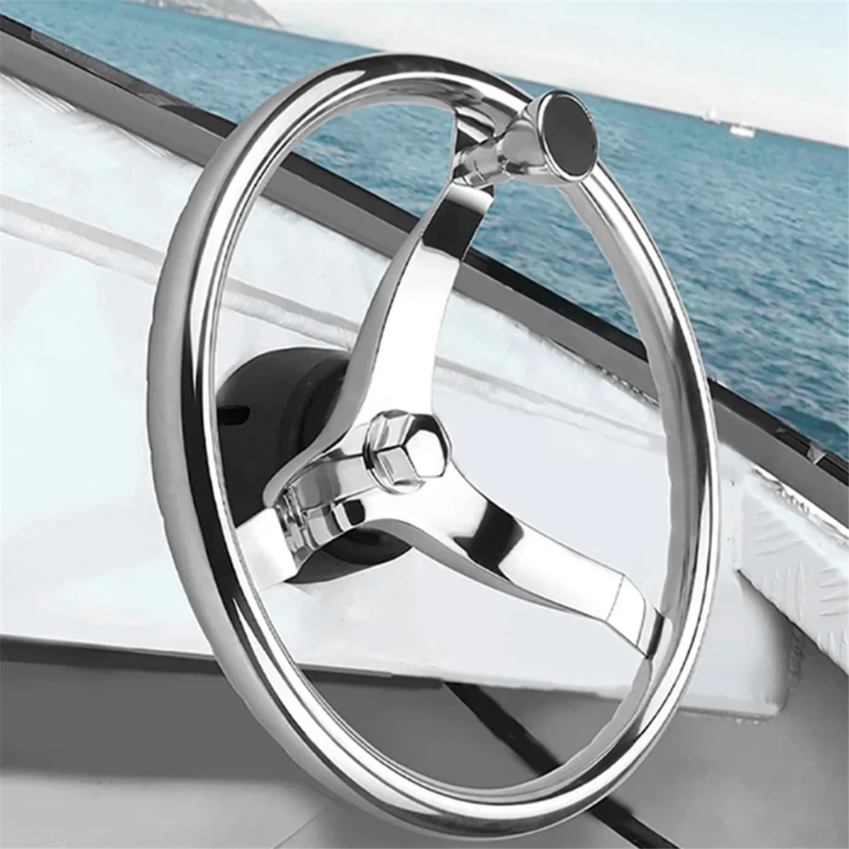 QUAI-ITS عجلة قيادة من الفولاذ المقاوم للصدأ لليخوت البحرية مع تحكم للكابل