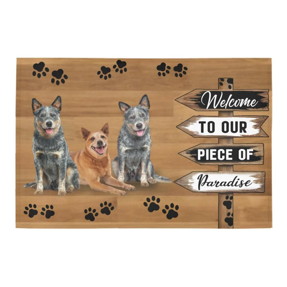 CLOOCL Printed Doormat Heelers Peace of Paradise Doormat Flannel Hallway Indoor Rugs Non-slip Floor Mats Home Decor