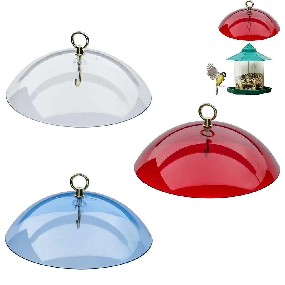 Bird Feeder Clear Protective Dome Anti-squirrel Rain-proof Hanging Hummingbird Rain Cover Guard Baffle With Hooks