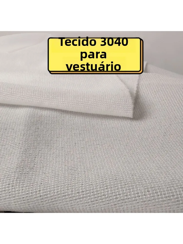 広州鼎泰製の衣料品アクセサリー用黒白片面接着リネン生地、熱圧着芯地