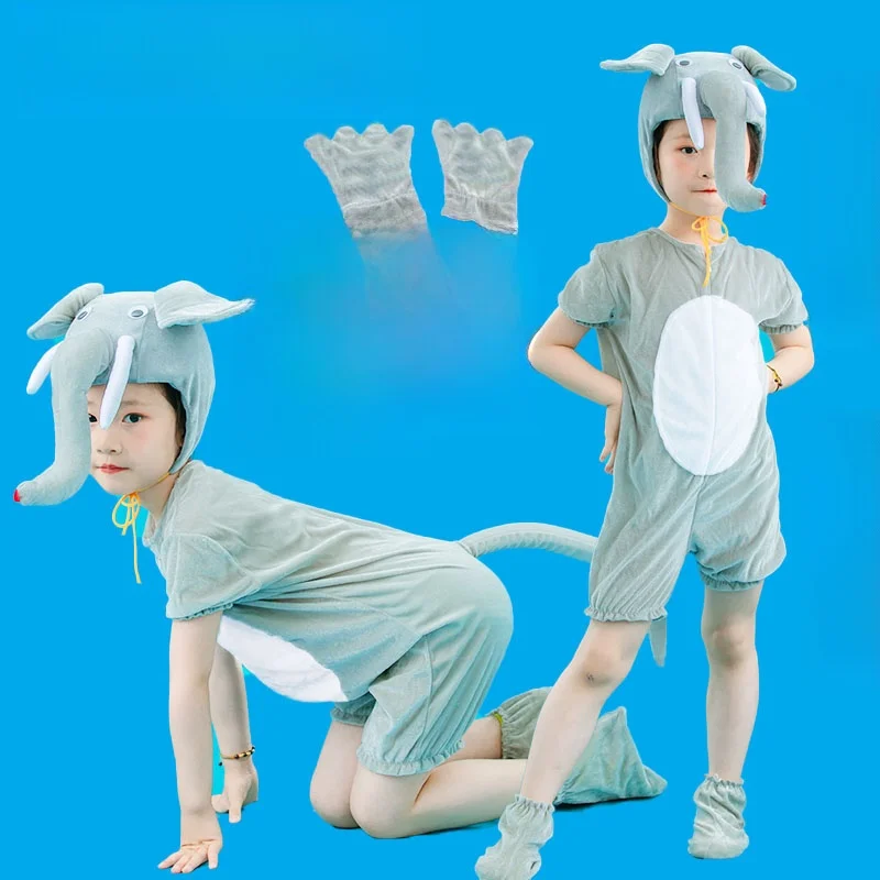 Disfraz de elefante y elefántico para niños, ropa de baile para adultos, para actuaciones de animales en guarderías de verano.