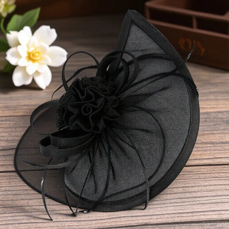 

Elegant Retro Fascinator Headband Women Net Veil Top Hat for Wedding Bridal Bridesmaid Fancy Dress Tea Party Concert Birthday