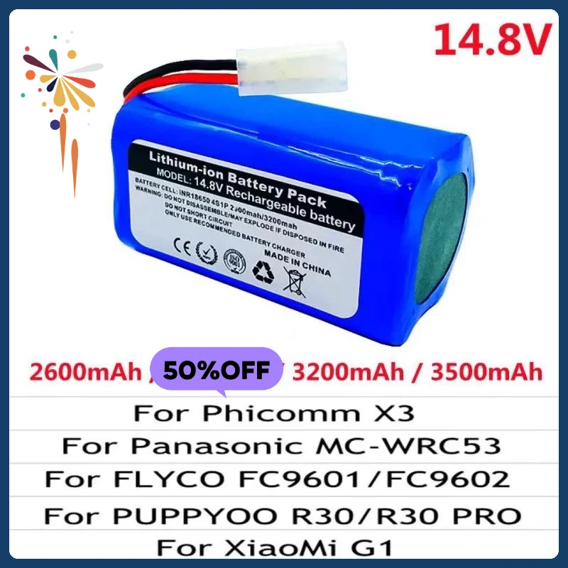 

14.8V for Xiaomi G1 MI Robot and MJSTG1 Robot Rechargeable Batteries