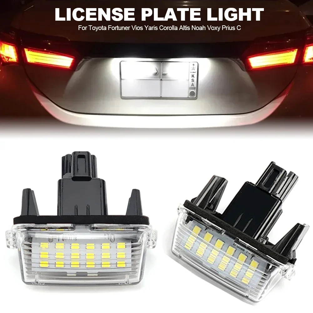1/2 قطعة سيارة Led رقم الترخيص لوحة LED ضوء المصباح Canbus الأبيض لتويوتا يارس فيتز كامري كورولا بريوس C Ractis Verso S