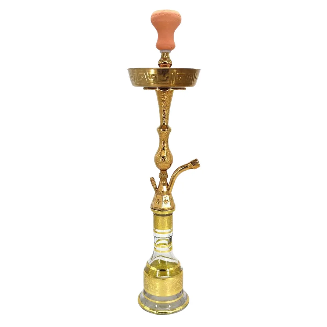 

80cm Egyptian Style Zinc Alloy Hookah with Bowl - Complete Set Including Hose, Tray & Tongs - Professional Shisha Smoking Kit