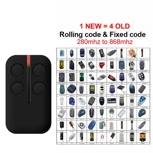 Imagen 2 del producto mando puerta garaje universal 280MHz-868MHz Control remoto de puerta de garaje multifrecuencia de duplicador, transmisor manual, escaneo automático, código de clonación