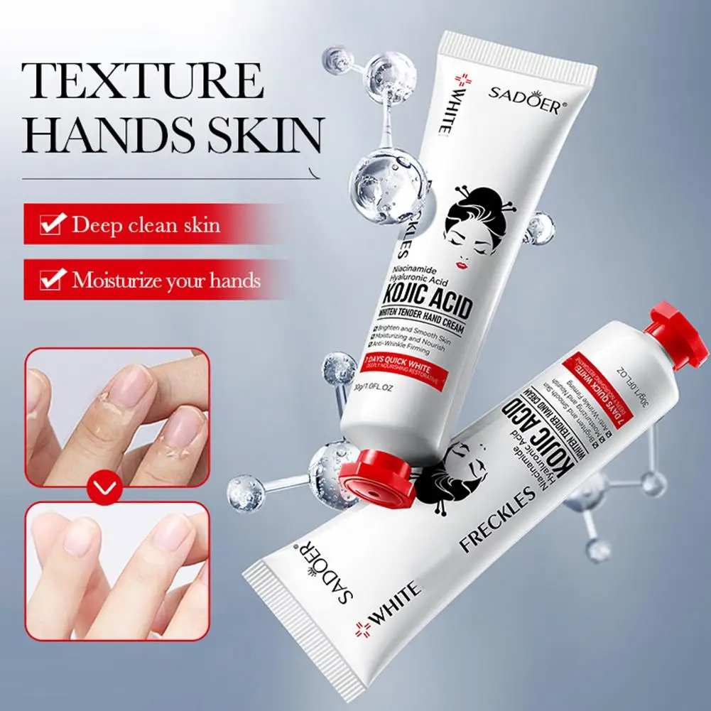 Kojic Acid Fade Dull Hand Cream Body Fast Smooth Nourish Care Moisturizing Black Brightening Korean Skin Cream Skin Lighten P3W3