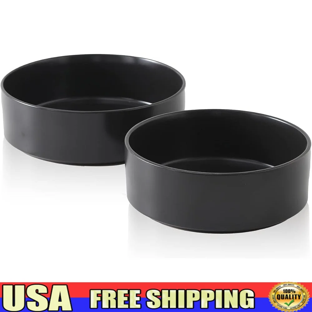 

Modern Stoneware Serving Bowl Set 2 Pieces Minimalist Dinnerware Tall Rim Dishwasher Microwave Safe Casual Dining Essentials