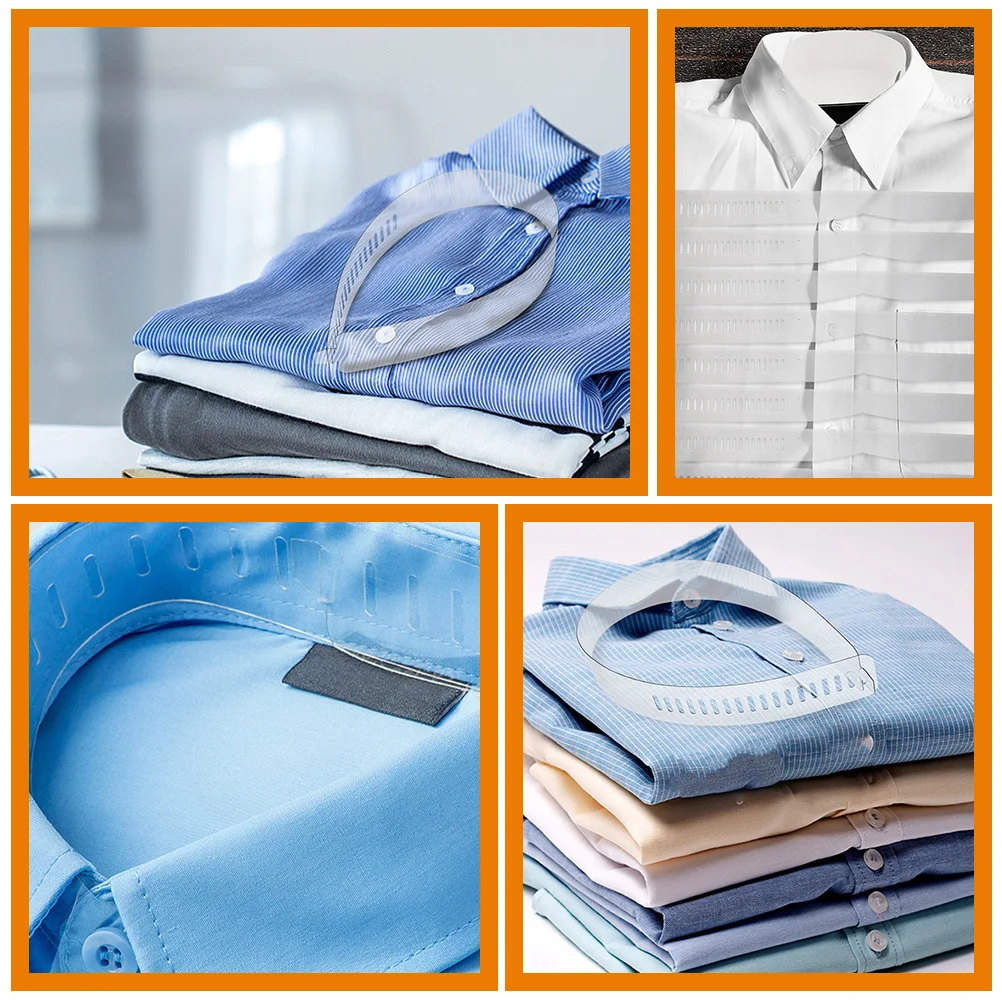 60 قطعة شرائط بولي كلوريد الفينيل شفافة قابل للتعديل طوق القميص دعم دائم تحديد يبقى لمستلزمات تثبيت طوق القمصان #4