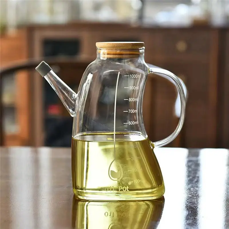 ABIY Kitchen Household Glass Oil Pot Does Not Hang Oil Special Soy Sauce Vinegar Seasoning Bottle Oil Container