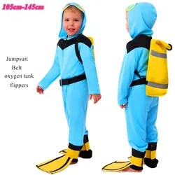 Kids Girls Diving Suit Long Sleeve Jumpsuit For Halloween Carnival Christmas Party Professional Role-playing Costume