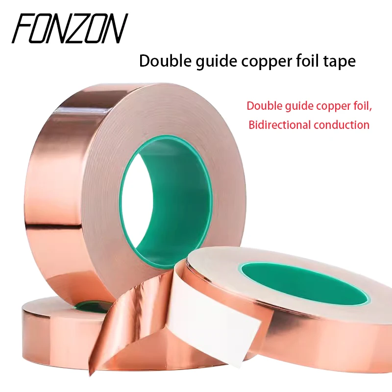 

Conductive Copper Adhesive Foil Tape width 5-30mm Double Sided Conduct Copper Foil Tapes Length 30M Conductive Tape
