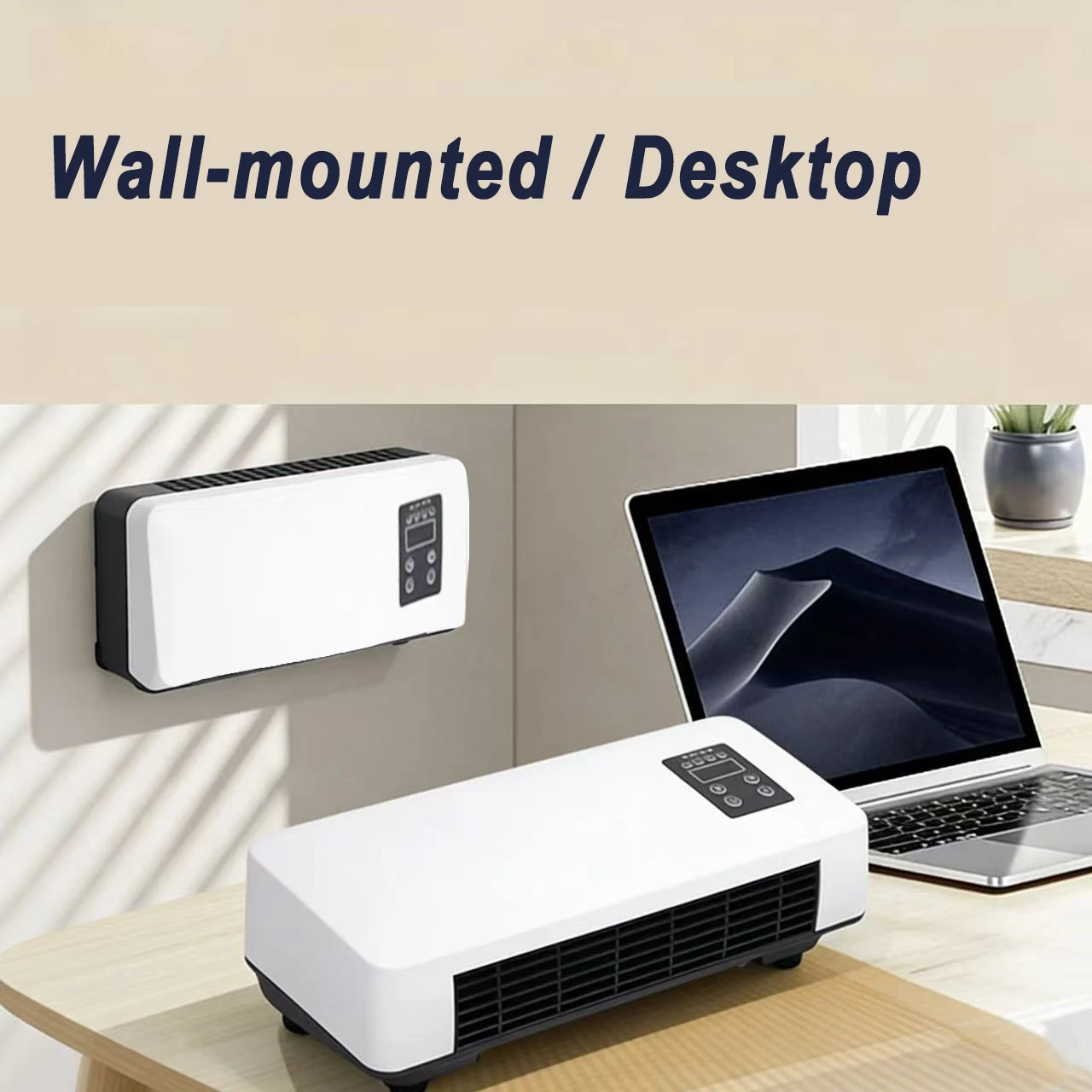 1500W Wall-mounted Electric Indoor Heater with Remote Control, 2 in 1 Mini Warmer / Ventilation Fan For Bedroom Bathroom Kitchen - view 6