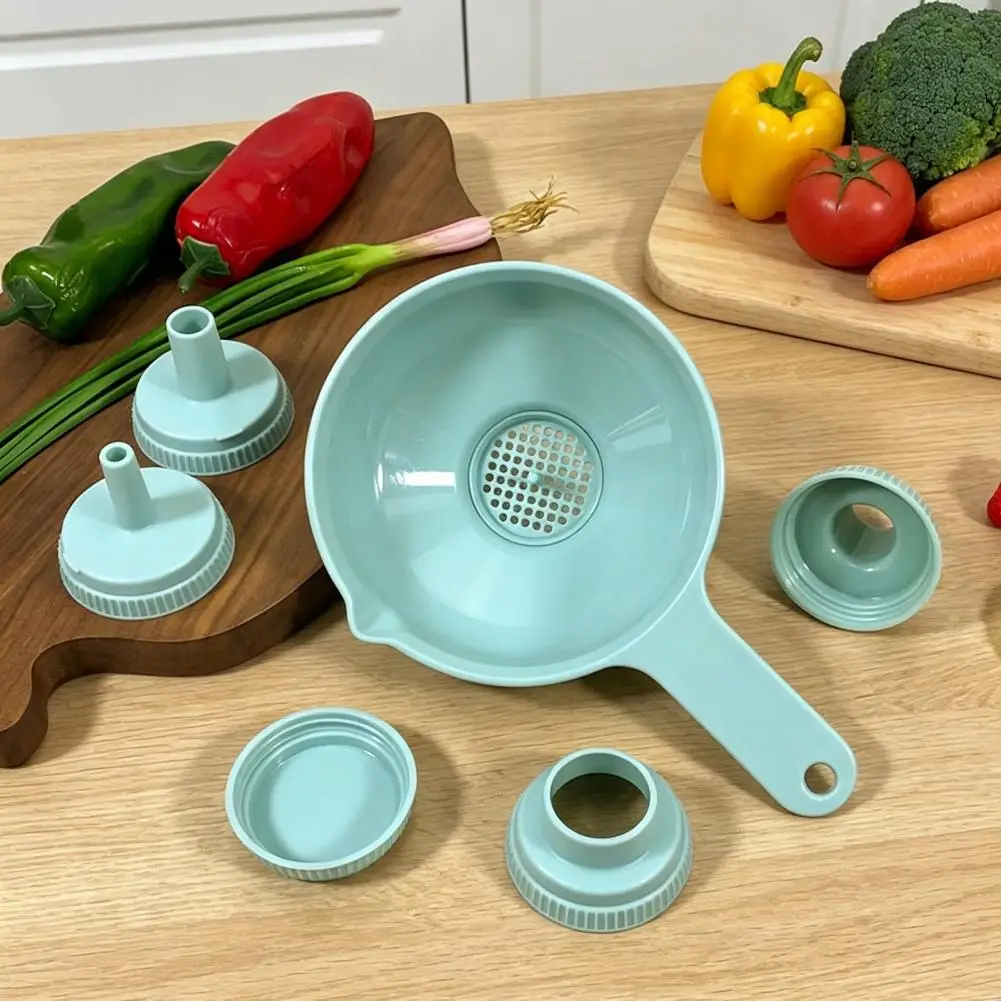 7-in-1 Wide Mouth Funnel Set Kitchen Funnels with Removable Strainer Wide Mouth Funnel for Filling Bottles Liquid Transfer