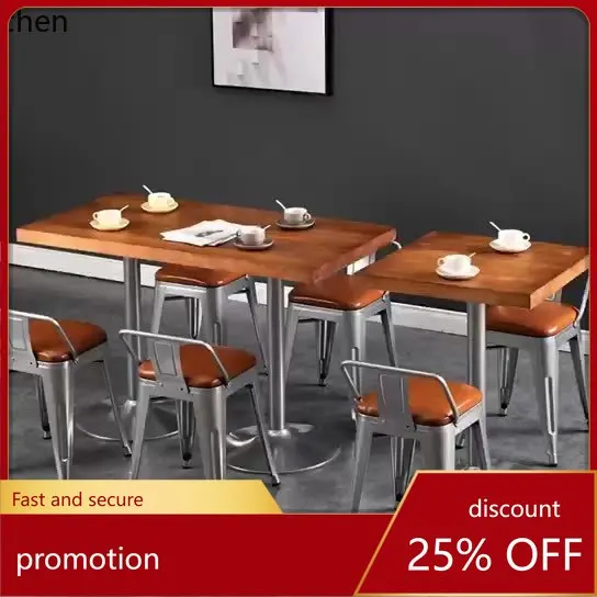 

ZML Dining Table Dining Chair Solid Wood Cafe Dining Table and Chair Combination Restaurant Bar Chair