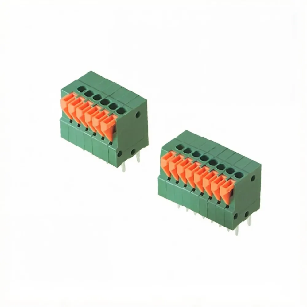 5PCS KF141 Series Terminal Block Straight & Bent Foot KF141V KF141R 2.54mm 2-8Pin Push-In Spring Screwless PCB Wire Connector