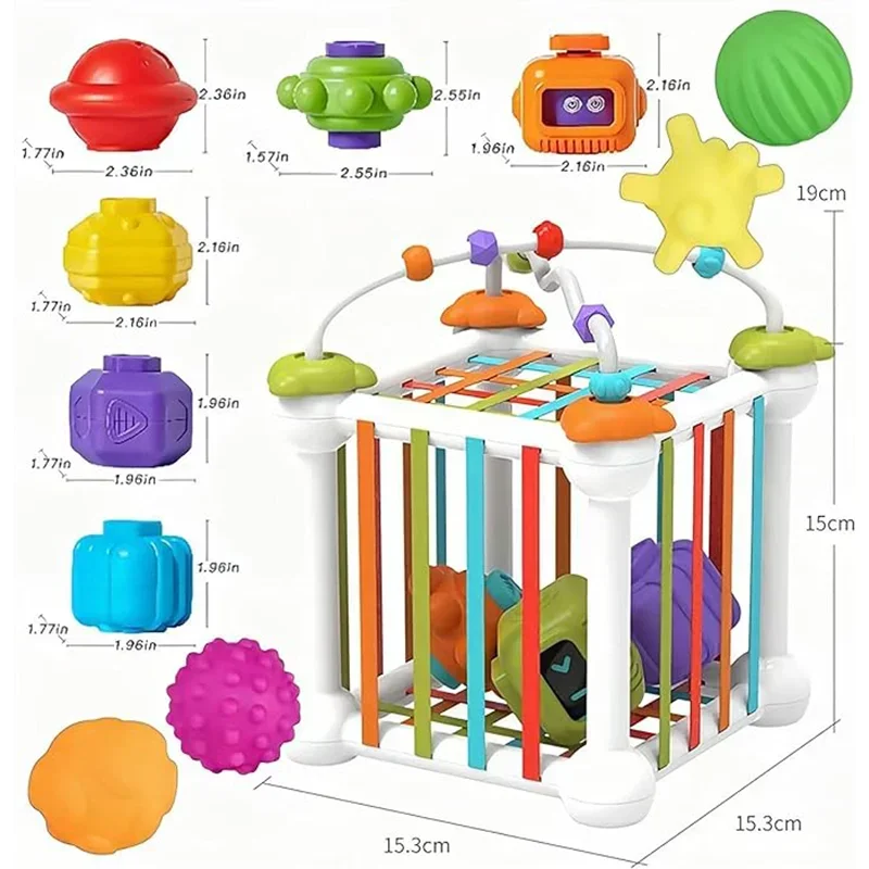 Baby Shape Sorter Toys Activity Cube Montessori Learning Developmental Travel Activity Learning Fine Motor Skill Toys for Kids