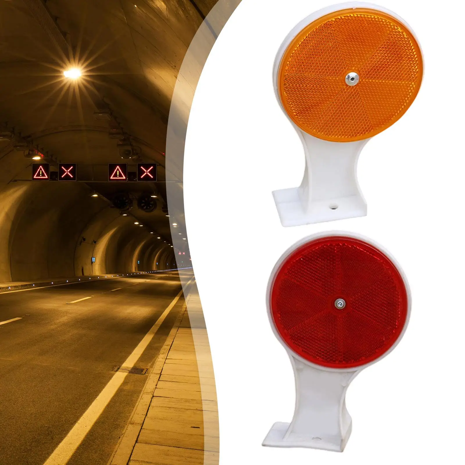 Driveway Marker Versatile Weatherproof Round Reflector, Road Marker Warning Sign for Freeways, Garden Towing Emergency