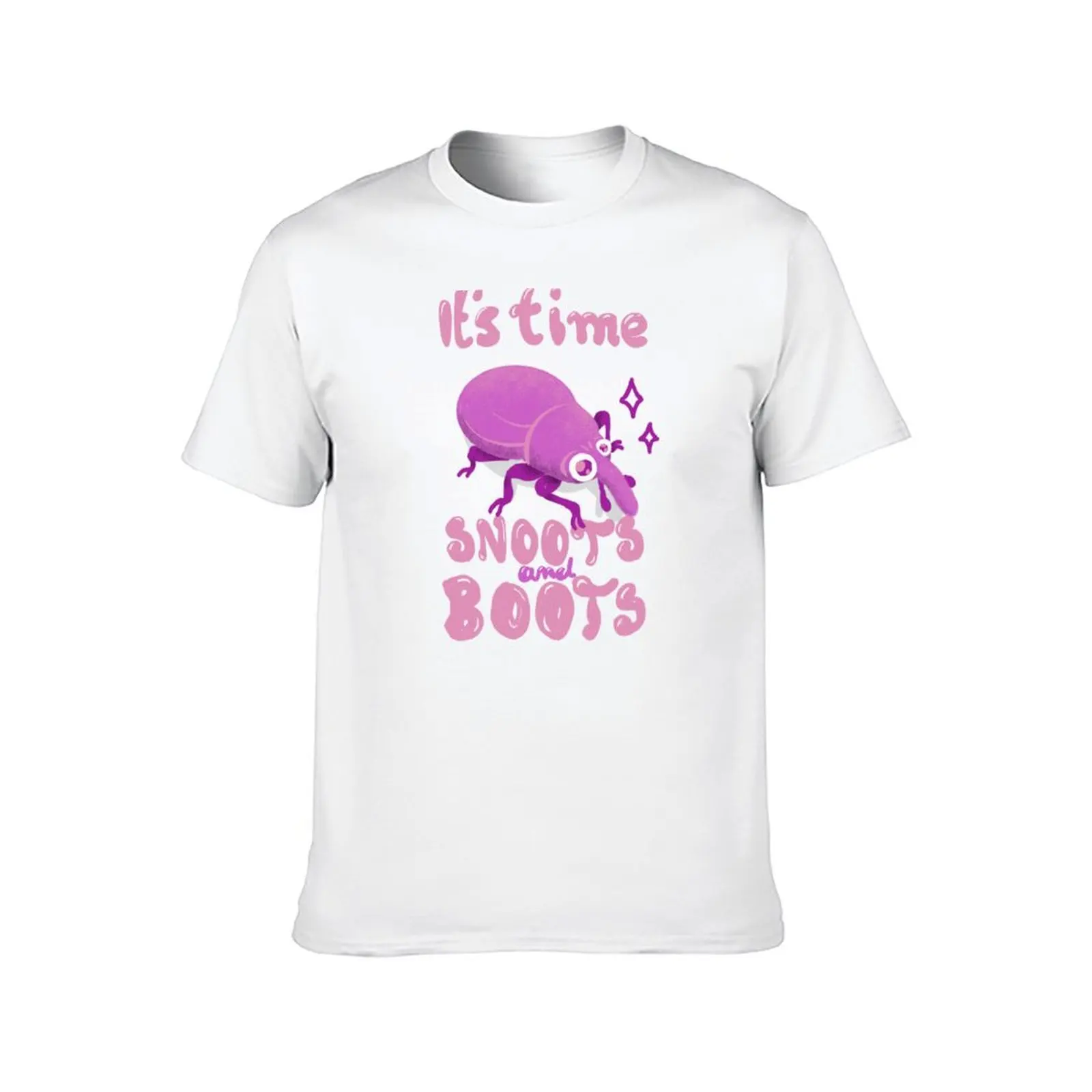 It's Time pink cute weevil Snoots and Boots fans T-Shirt blue archive korean fashion plus sizes summer top men clothes